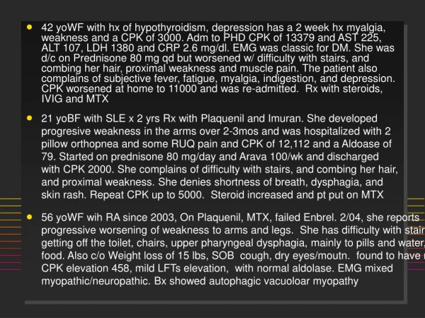 Antimalarial Neuromyopathy