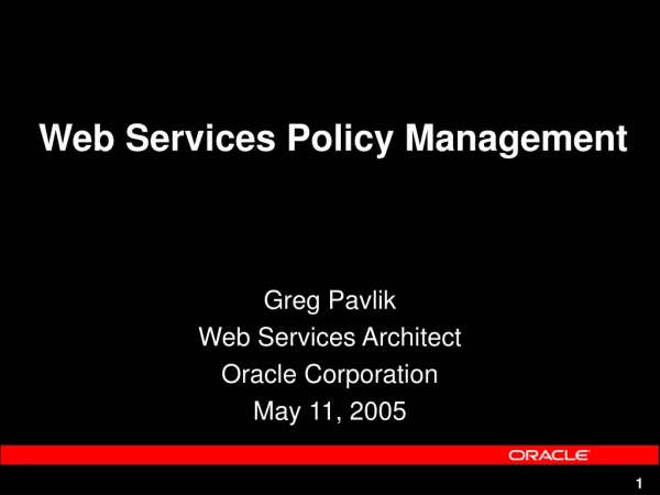 Web Services Policy Management