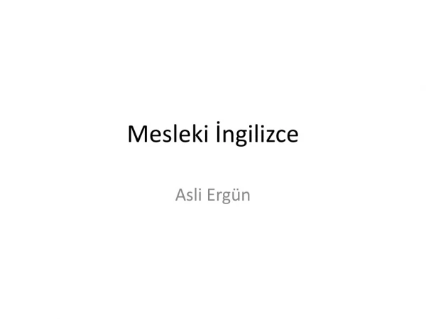 Mesleki İngilizce