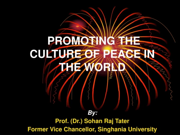 PROMOTING THE CULTURE OF PEACE IN THE WORLD