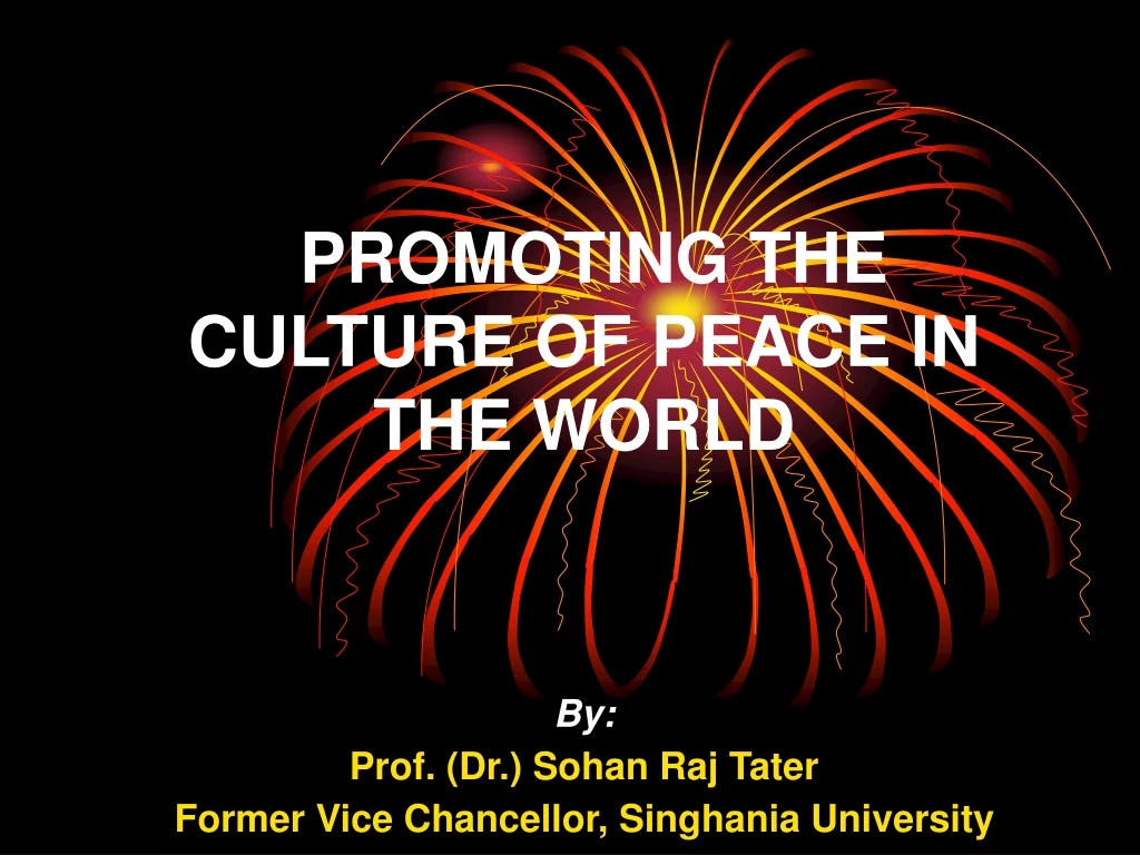 promoting the culture of peace in the world