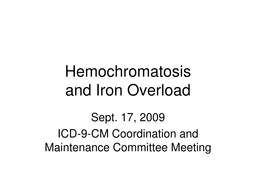 hemochromatosis and iron overload