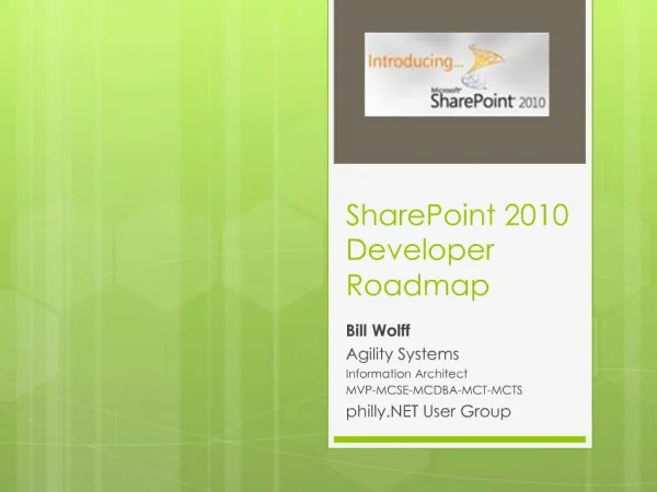SharePoint 2010 Developer Roadmap