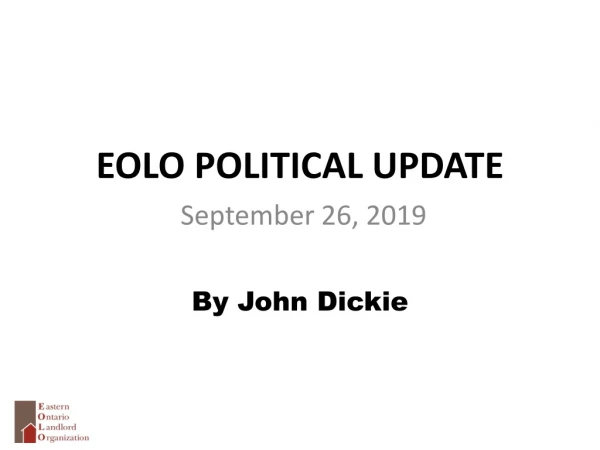 EOLO POLITICAL UPDATE