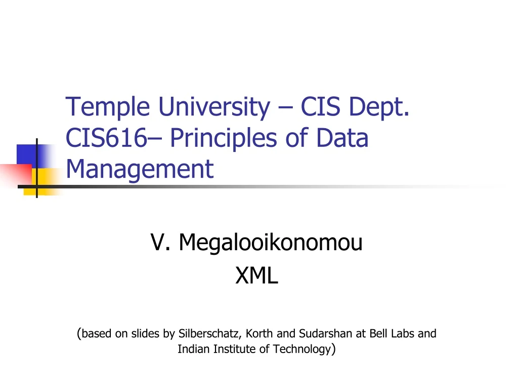 temple university cis dept cis616 principles of data management