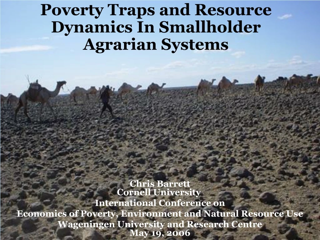 poverty traps and resource dynamics