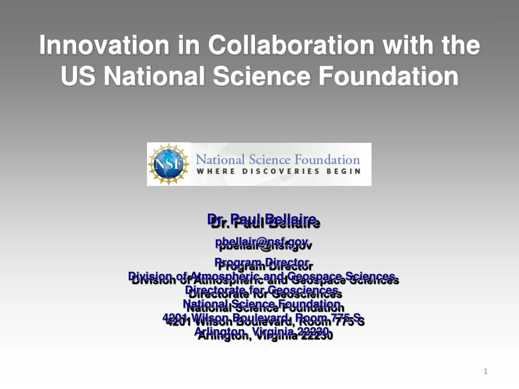 innovation in collaboration with the us national