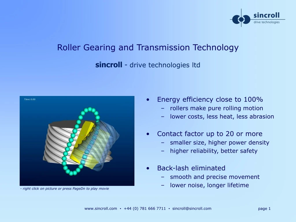 roller gearing and transmission technology