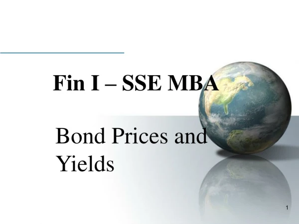 Fin I – SSE MBA