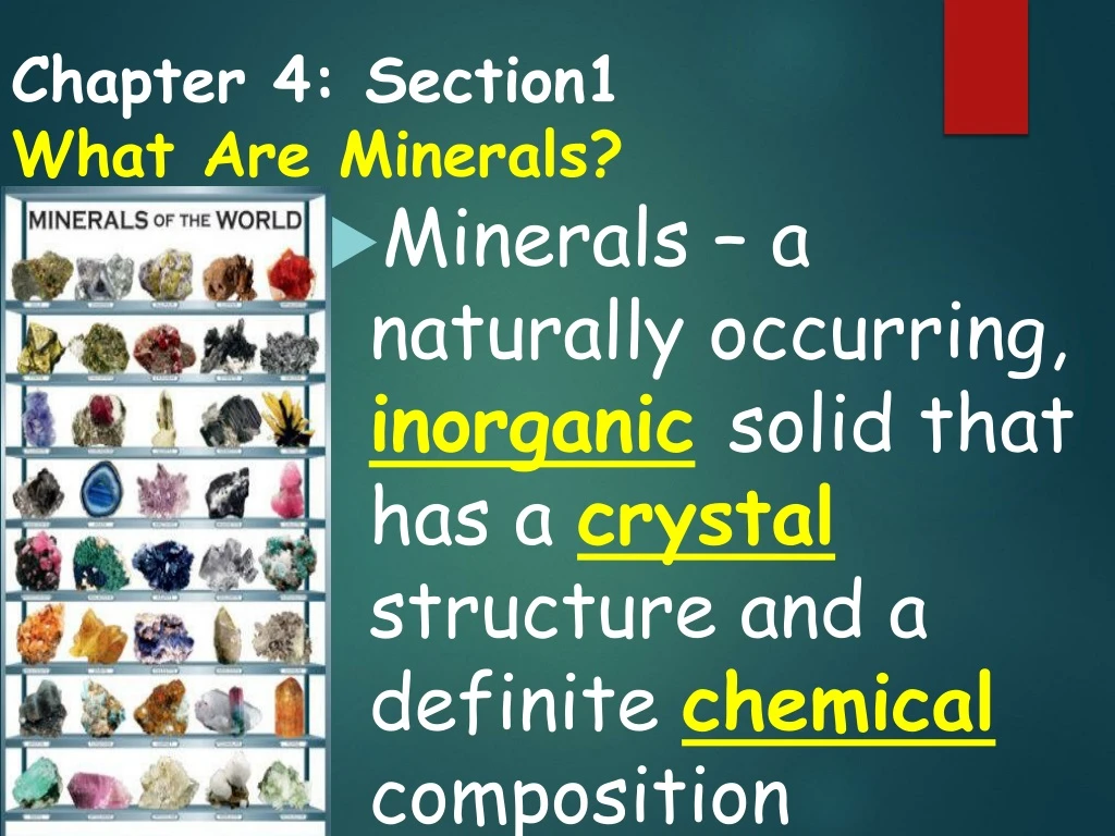 chapter 4 section1 what are minerals