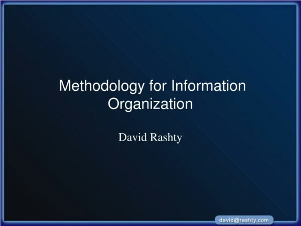 Methodology for Information Organization