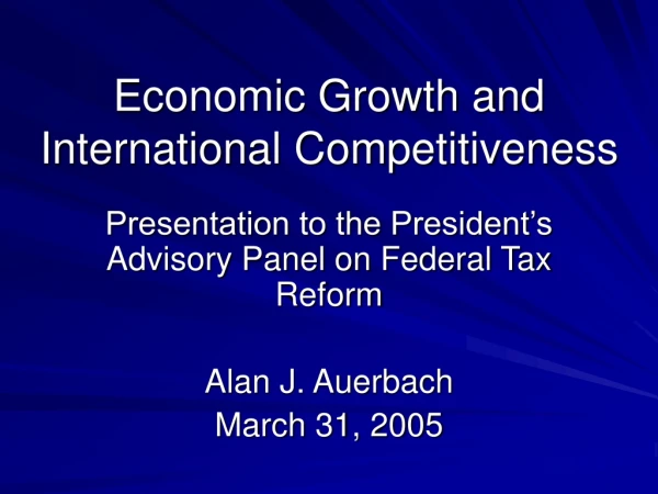 Economic Growth and International Competitiveness