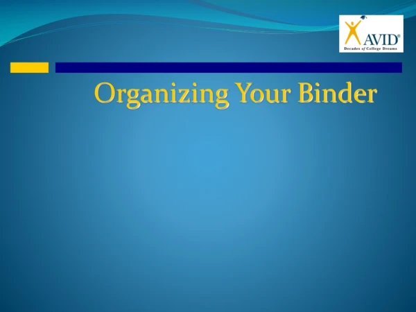 Organizing Your Binder
