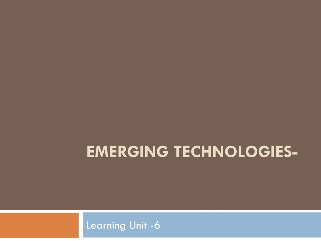 emerging technologies