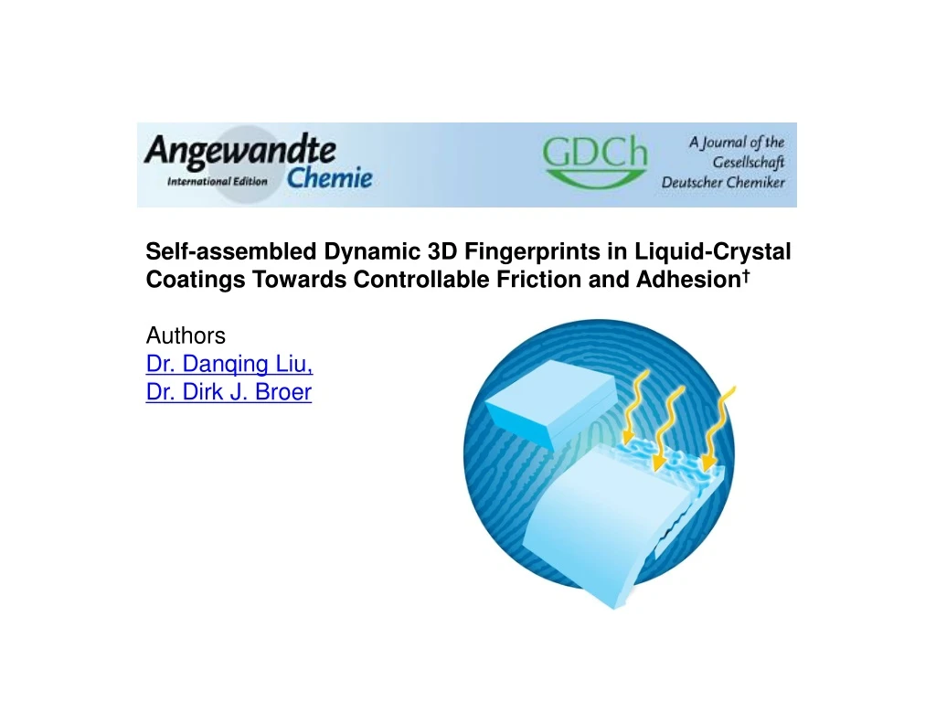 self assembled dynamic 3d fingerprints in liquid