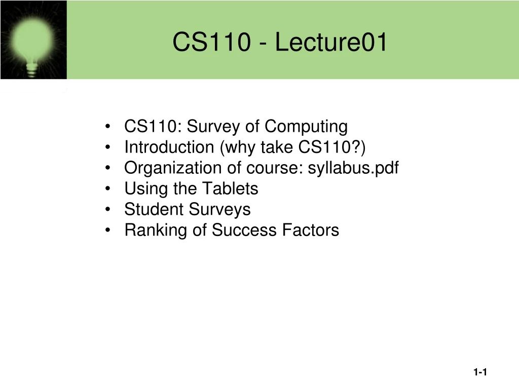 cs110 lecture01