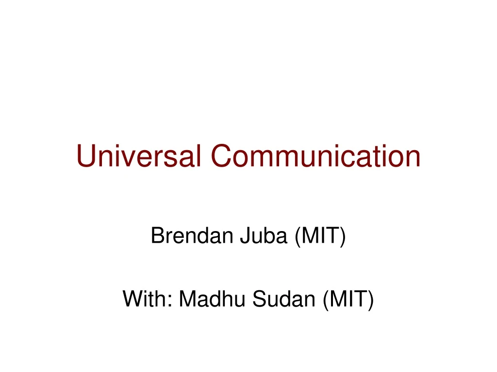 universal communication