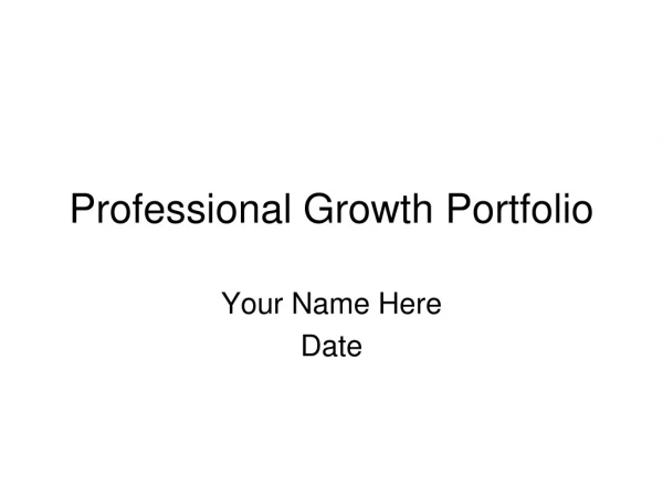 Professional Growth Portfolio