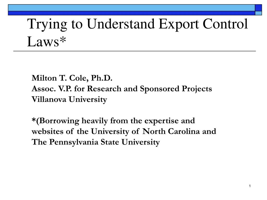 trying to understand export control laws