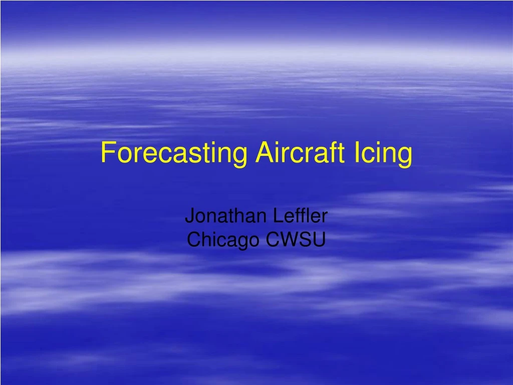 forecasting aircraft icing jonathan leffler