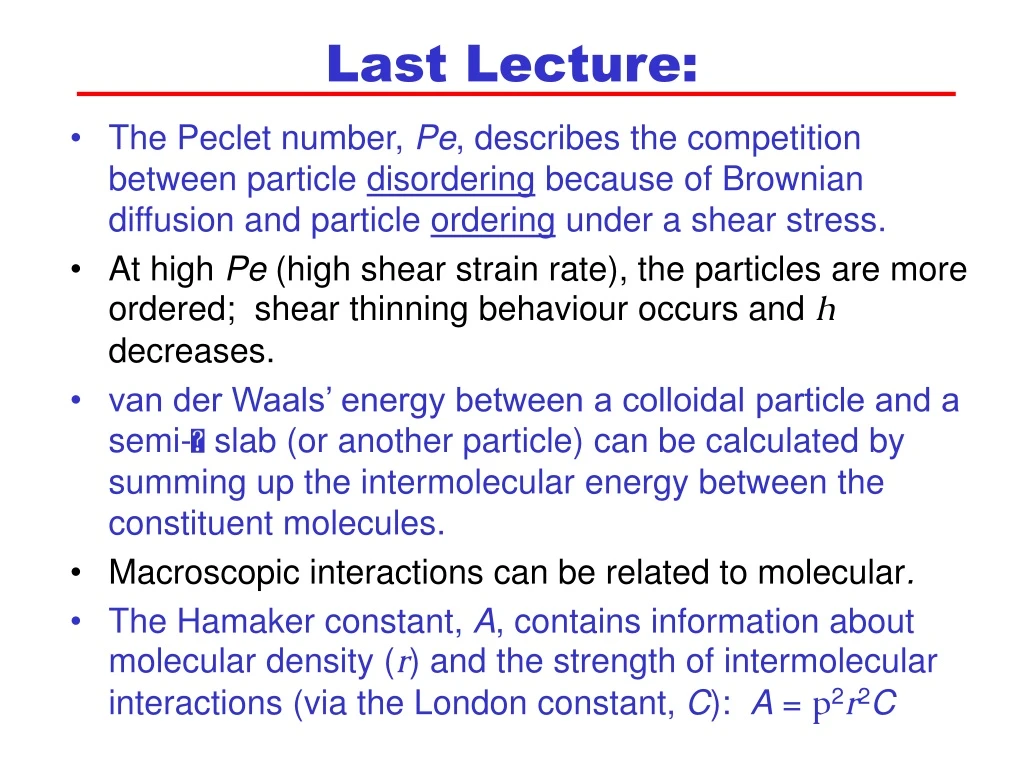 last lecture