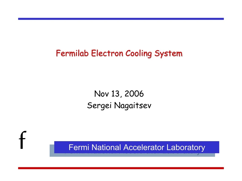 fermilab electron cooling system