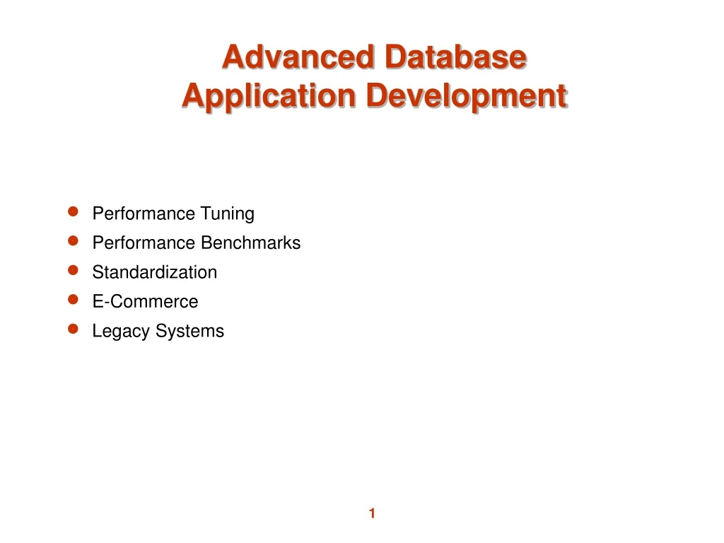 advanced database application development