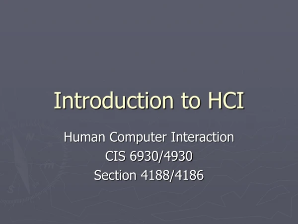 Introduction to HCI