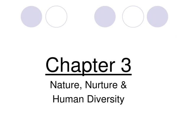 Chapter 3 Nature, Nurture &amp;  Human Diversity