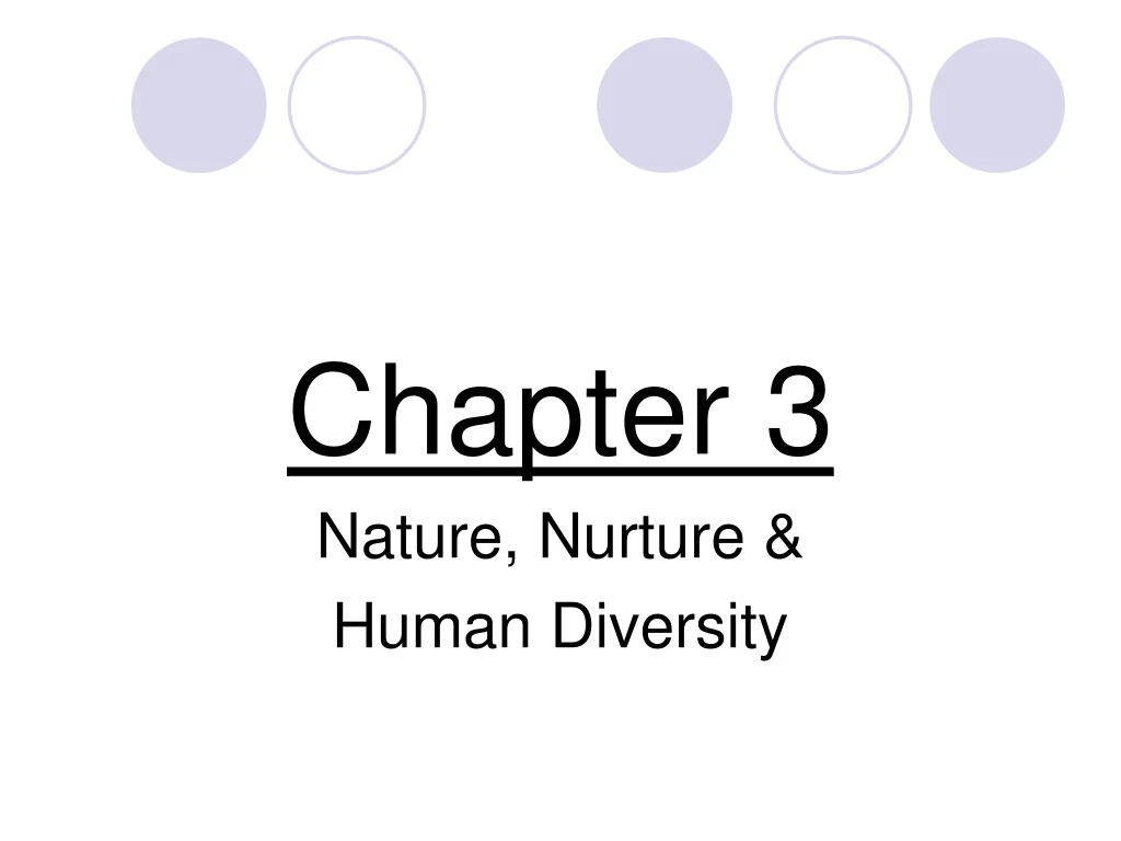 chapter 3 nature nurture human diversity