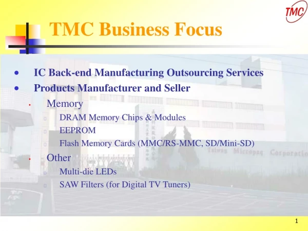 IC Back-end Manufacturing Outsourcing Services Products Manufacturer and Seller Memory
