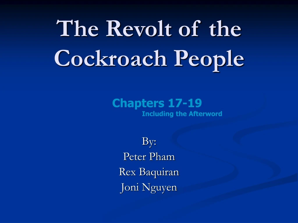 the revolt of the cockroach people