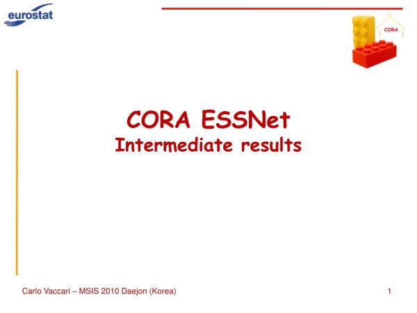 CORA ESSNet Intermediate results