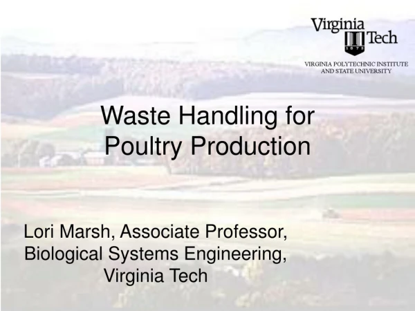 Waste Handling for  Poultry Production