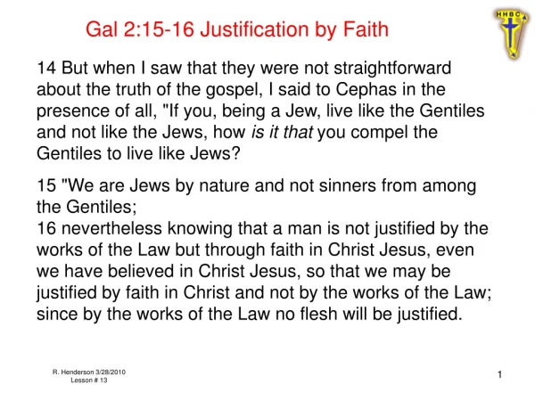 Gal 2:15-16 Justification by Faith