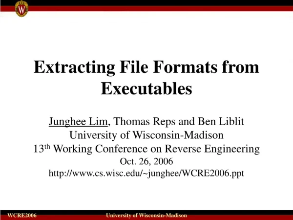 Extracting File Formats from Executables