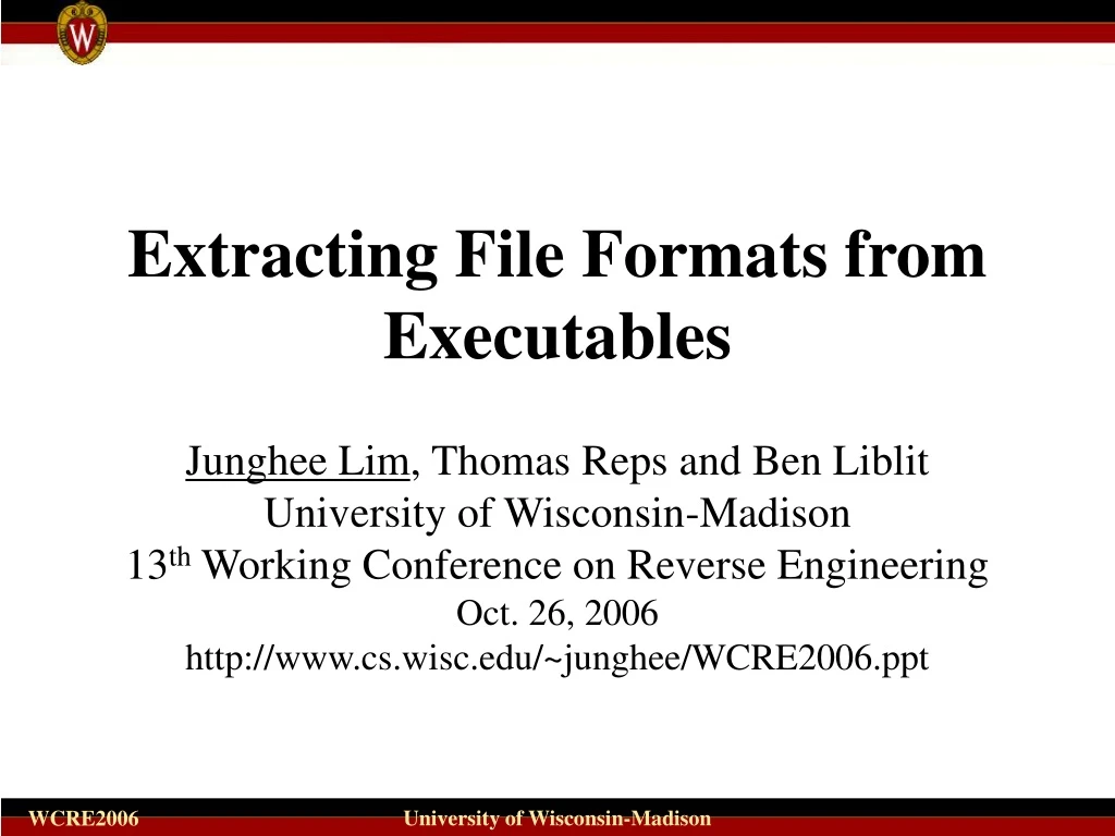 extracting file formats from executables