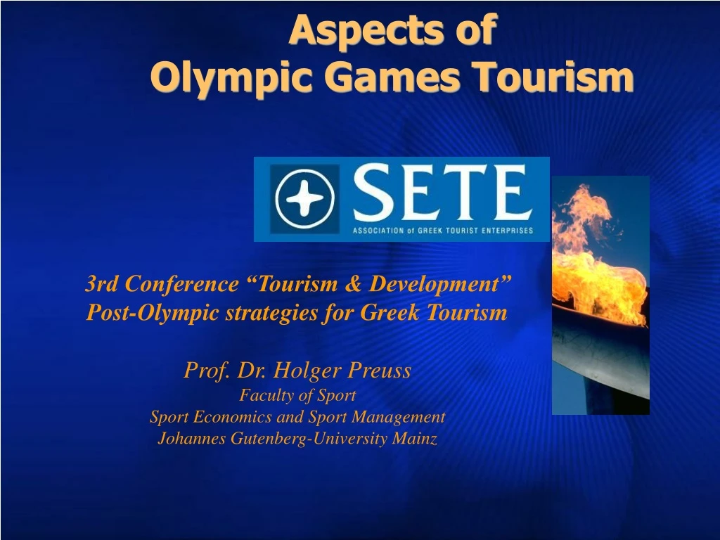 aspects of olympic games tourism
