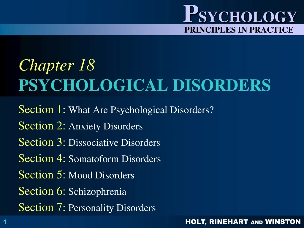 chapter 18 psychological disorders