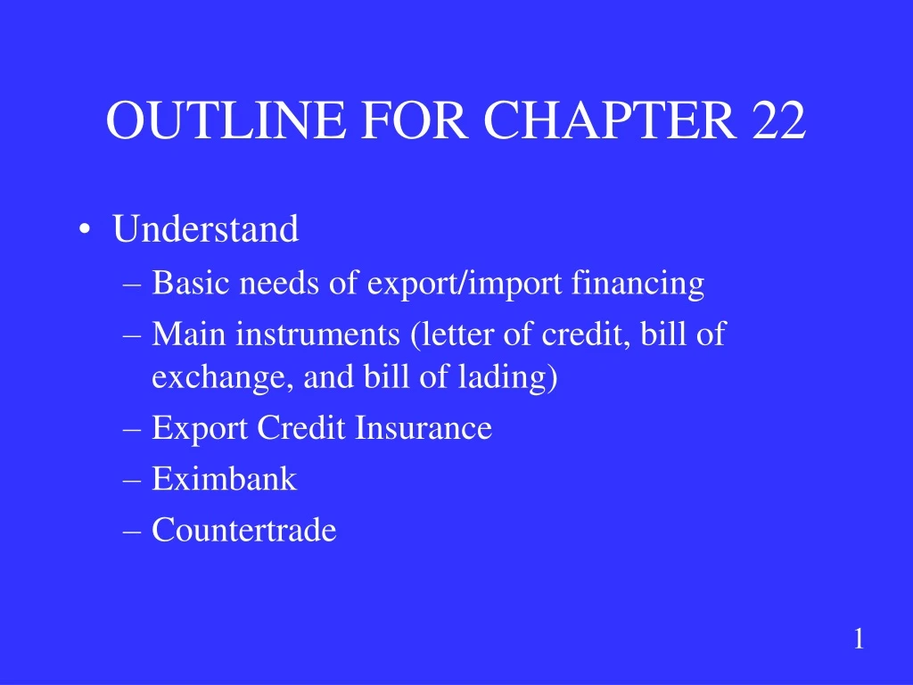 outline for chapter 22