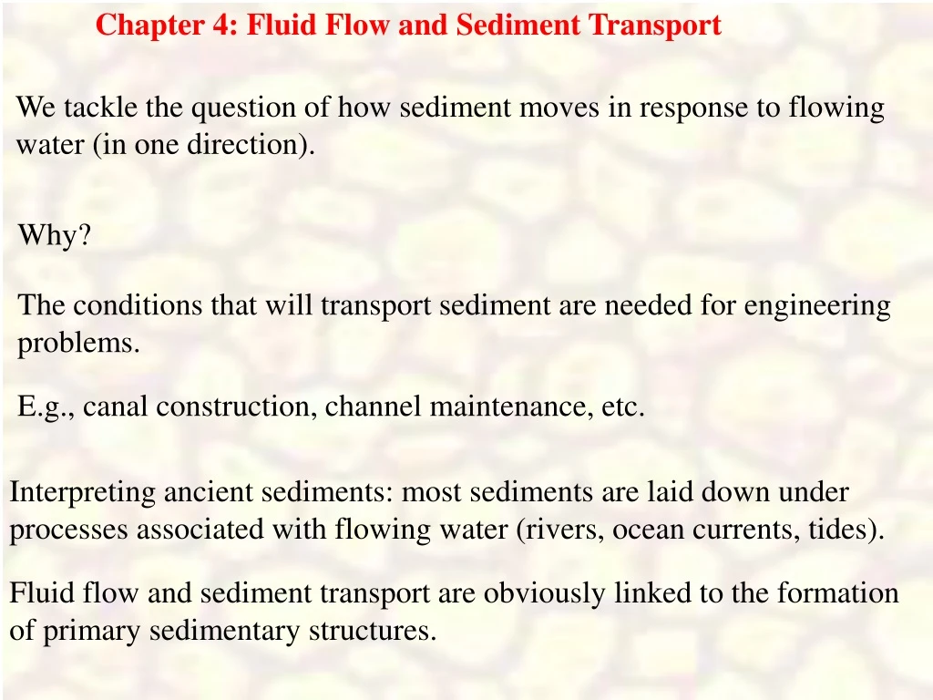 chapter 4 fluid flow and sediment transport