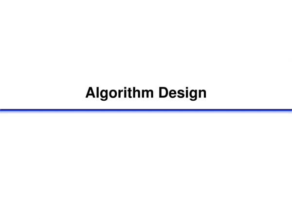 Algorithm Design