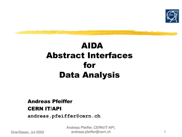 AIDA Abstract Interfaces  for  Data Analysis