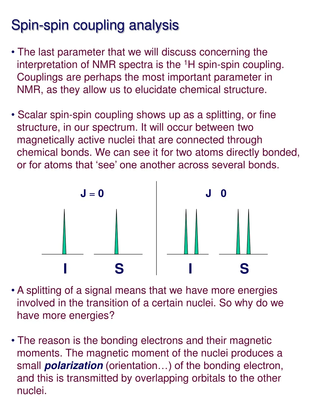 spin spin coupling analysis the last parameter