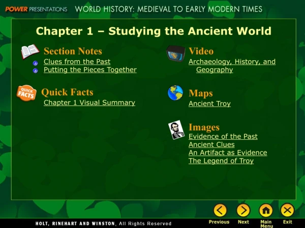 Chapter 1 – Studying the Ancient World