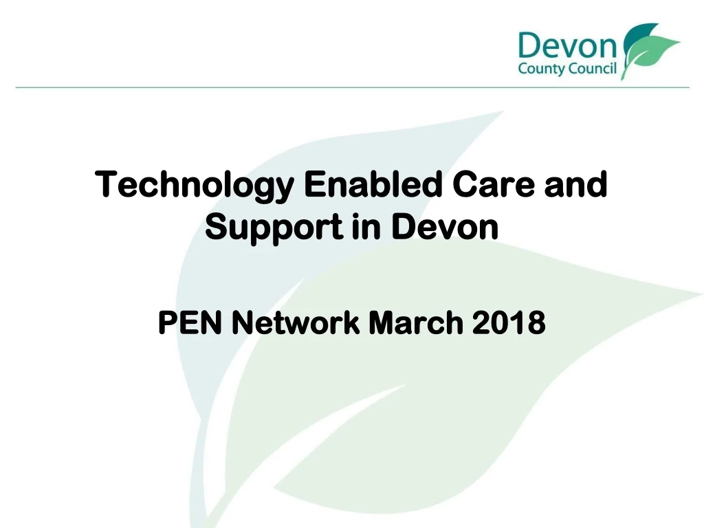 technology enabled care and support in devon