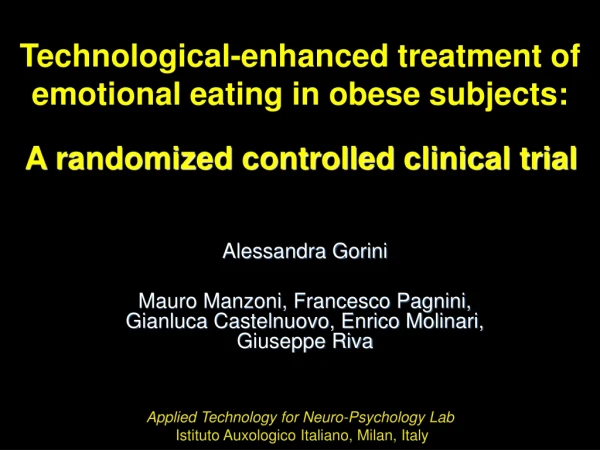 Technological-enhanced treatment of emotional eating in obese subjects: