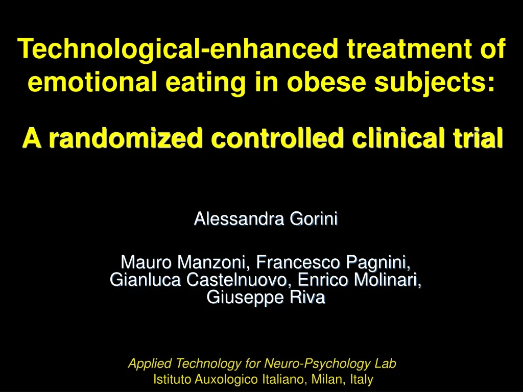 technological enhanced treatment of emotional eating in obese subjects