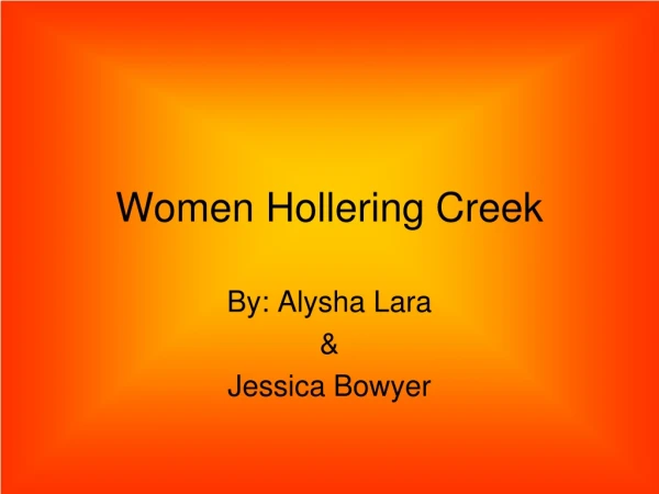 Women Hollering Creek