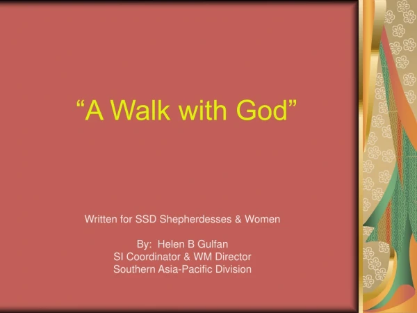 “A Walk with God”